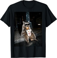 Funny Raccoon Eating Crab Rangoon On The Street Feral Women unisex T-Shirt picture