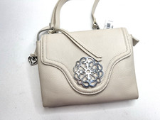 BRIGHTON Ferrara EVE Crossbody Bag Ivory Leather Adjustable Strap New w/tags$320 picture