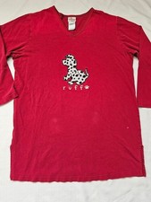 Vintage 90s Disney Store 101 Dalmatians Embroidered Red Shirt M picture