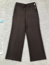 Talbots Greenwich Wide Leg Pants Womens 4 Petite Brown High Waist New Twill picture