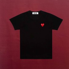 COMME DES GARCONS CDG PLAY RED HEART EYE LOGO BLACK T-SHIRT SIZE XL picture