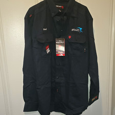 Ariat Men’s Navy FR Twill Flame Resistant Moisture Wicking LS Shirt XL 10018816 picture
