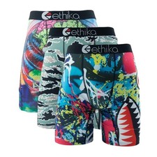 3PCS ETHIKA Men Underwear Boxers Breathable Man Swimming Underpants Plus Size picture