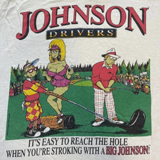 Big Johnson Johnson Drivers 90s Retro style White T shirt Heavy Cotton S-5XL picture