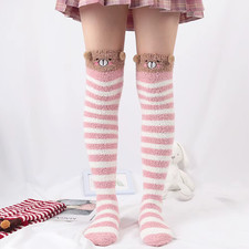 Women's Kawaii Thigh High Socks Striped Warm Knit Polyester Animal Japanese Styl picture