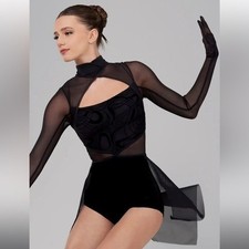 Weissman Elite ‘Unforgettable’ Black Dance Costume NEW Intermediate Child (7/8) picture