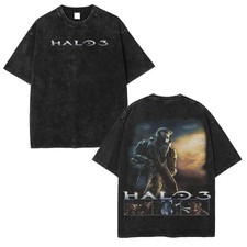 Halo 3 Fit Washed T-Shirt, Double Printed Unisex Lightweight Cotton T-Shirt picture