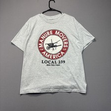 Vintage 90s Manure Movers of America Parody Graphic Tee Single Stitch Large picture