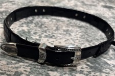 vintage Brighton leather belt 98503 Black Size 36 *flaws picture
