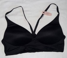 Victoria’s Secret Black Lightly Lined Plunge Racer Back Bra Wireless 36B picture