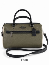 Coach Rowan Satchel Colorblock Kelp Multi Olive Cream Style 3075 picture