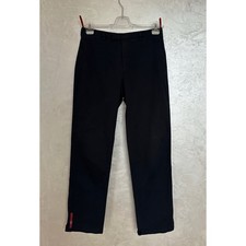 Prada Sport Linea Rossa Black Cotton Chino Pants Red Tab Trousers Men's Size 48 picture