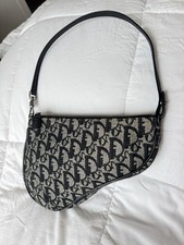 Vintage 2002 Dior Saddle Pochette Shoulder Bag Black/Beige picture