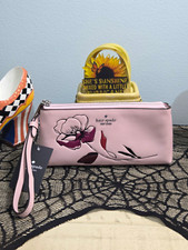 Kate Spade Wren Inked Floral Double Zip Wristlet Rose Smoke, NWT picture