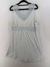 Hanro Of Switzerland Lace Trim White Granny Cottagecore Nightgown Size L picture