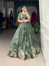Coord set with touch of elegance in this Tasar silk Floral Print Wedding lehenga picture