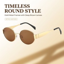 Vintage Oval Shades UV380 Sunglasses Men Women Commuting Sports Beach Outdoor picture