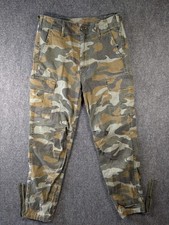 Mother 'The Sir, Yes Sir' Cargo Denim Pants Women Size 25 Green Camo picture