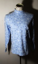 CLASSIC ELEMENTS Blue Long Sleeve Mock Neck Top Size S NWT picture