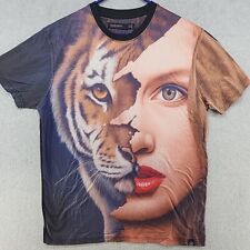 Hudson outerwear t-shirt large half woman tiger face print skate AoP Animal picture