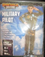 NIP Spooktacular creations Halloween costume boy or girl Military pilot sz small picture