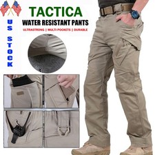 Men's Tactical Cargo Pants Multi Pockets Ripstop Durable Work Outdoor Hiking picture