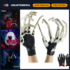 Creepy Halloween Articulated Finger Claws with Gloves - Flexible Skeleton Props picture