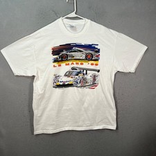 Vintage 1998 Le Mans Racing Porsche 911 GT1 T Shirt XL White 100% Cotton picture
