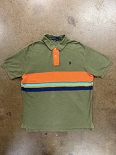 Vintage 90s Polo Ralph Lauren Striped Shirt Mens XL Embroidered Pony Logo Green picture