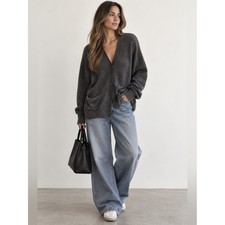 Quills Woolen Market Ireland Cashmere Cardigan Oversized Gray Large L picture