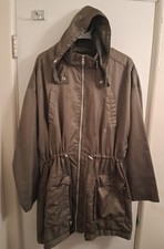 Bella Donna Women's Green Hooded Jacket 3X Plus Mid-Length Full Zip Drawstring picture