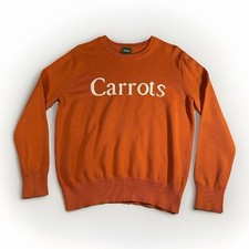 RARE Carrots by Anwar Orange Wordmark Knit Sweater Medium Logo Streetwear 🥕 picture