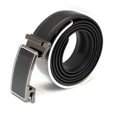 Mens Metal Automatic Click Lock Buckle Waist Strap Dress Comfort Belt Casual picture