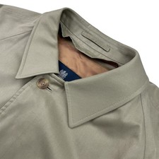 Aquascutum Men's Excelsior Cotton Blend Wool Lined Trench Coat Khaki/Tan • 42L picture