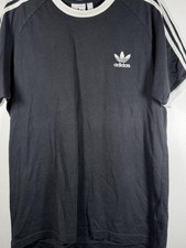 Adidas Originals 3-Stripes tee black with white ringer collar L picture