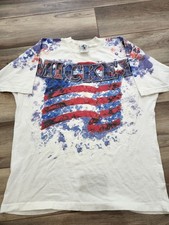 Vintage 90s Mickey Mouse American Flag AOP Mens L Disney Admit One picture