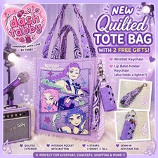 💜 Handmade KPop Demon Hunters Quilted Tote Bag |  2 Free Gifts picture
