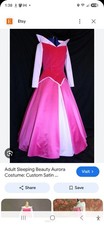 Costume Aurora Sleeping Beauty Dress Cosplay Costume Velvet Gown Adult  Medium picture