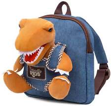 Toddler Backpack Boy With Brown T Rex Stuffed Animal Small Gift 3-5 Years Old picture