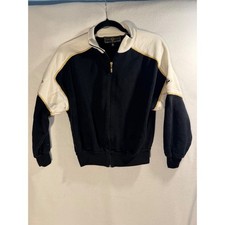 Vintage St John Sport Marie Gray Track Jacket Womens Small Black White Gold USA picture