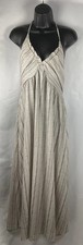 SHEIN Women’s Large Black & Tan Open Tie Back Halter Maxi Dress Flowy Summer picture