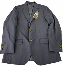Haggar Men's Tailored Fit Travel Sport Coat Suit Jacket Blue MD / MEDIUM 40/42 picture