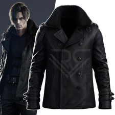 Resident's Evil 9 Requiem Leon Kennedy Black Leather Jacket Soft Cowhide Jacket picture