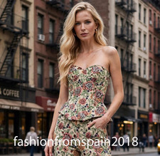 ZARA NEW WOMAN ZW FLORAL JACQUARD CORSET ASYMMETRIC HEM XS-XL 7521/260/330 picture