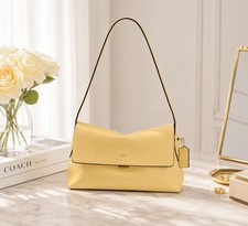 COACH Chelsea Shoulder Bag 30 Leather Crossbody Handbag CDS58 Yellow outlet New picture
