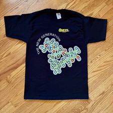 VINTAGE 90s Molecule Graphic Black T-shirt Size Medium picture