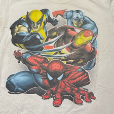 Marvel Men's XL White Cotton Crew Neck Short Sleeve Graphic Tee Spider-Man picture
