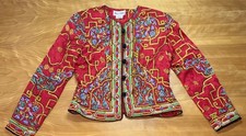 VTG Maggy London 100% Silk Patterned Women’s Button Blazer Size 6 Long Sleeve picture