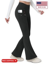 MAGCOMSEN Women's Fleece Lined Flare Leggings Water Resistant Winter Pants picture