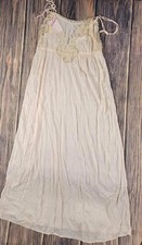 Vintage Eve Stillman Negligee Long Night Gown Size P Pink Lace Sexy Tie Shoulder picture